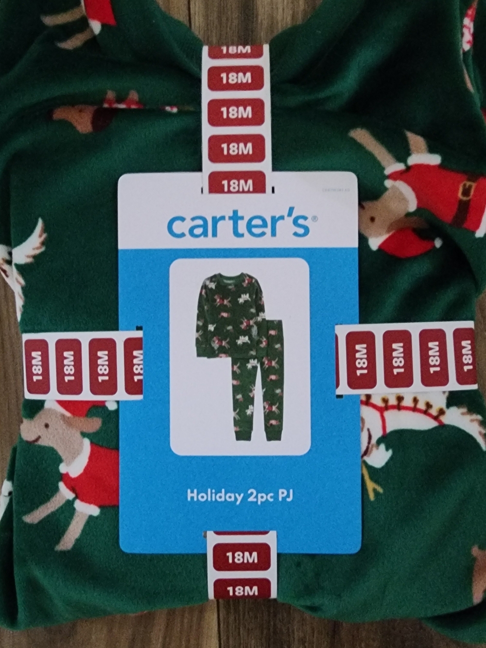 Carter's Kids Green Holiday 2pc PJ Bottoms